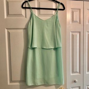 Mint green ruffle dress. Size S
